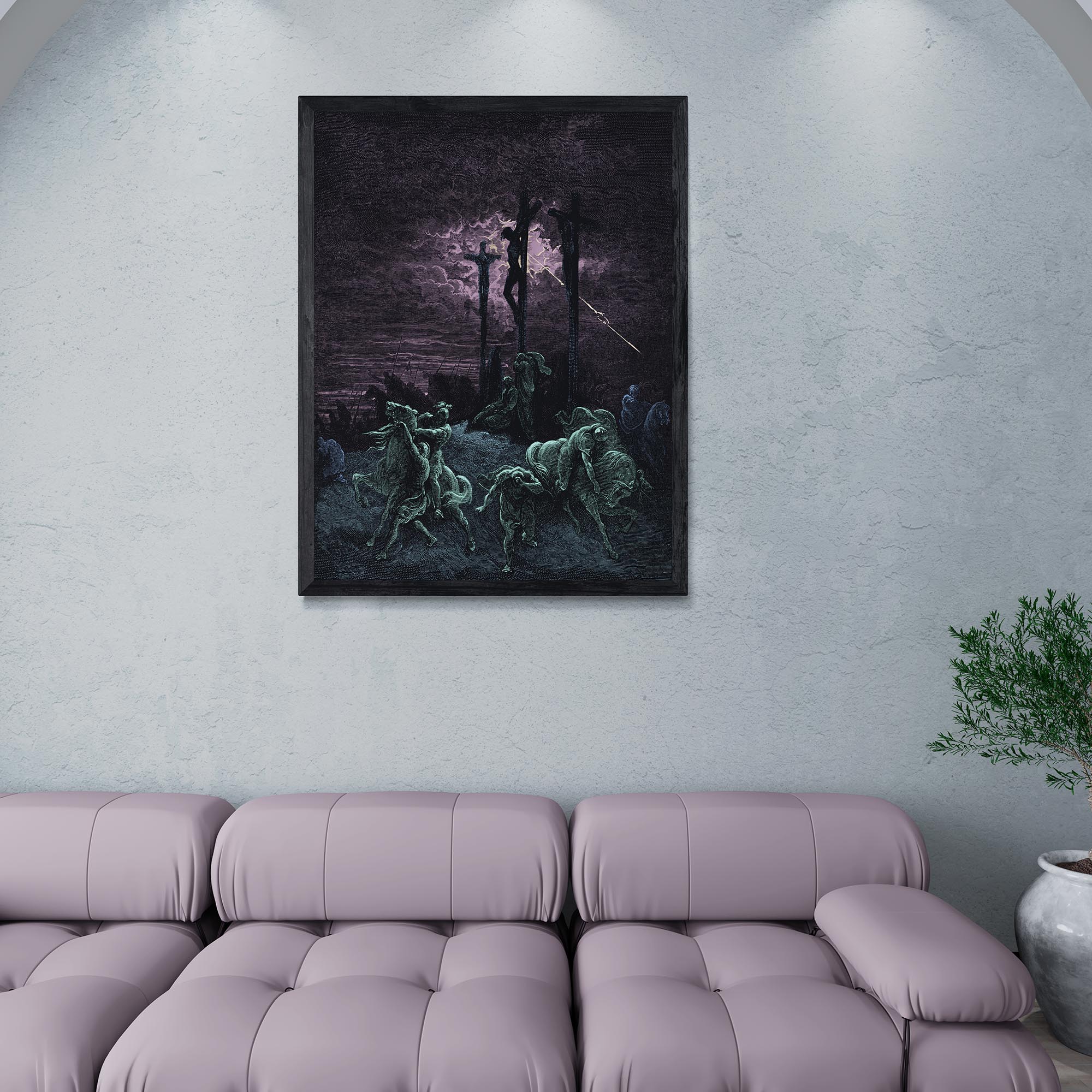 Fine art Darkness at the Crucifixion | Gustave Dore Paradise Lost, Dante | Surreal Full Color Eerie Christ Fine Art Print