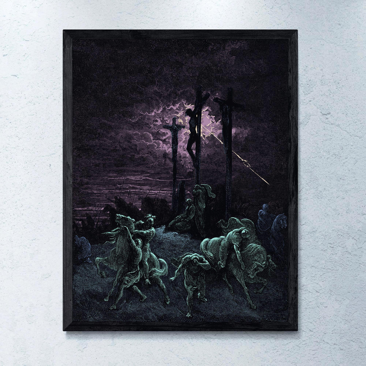 Fine art 6&quot;x8&quot; Darkness at the Crucifixion | Gustave Dore Paradise Lost, Dante | Surreal Full Color Eerie Christ Fine Art Print