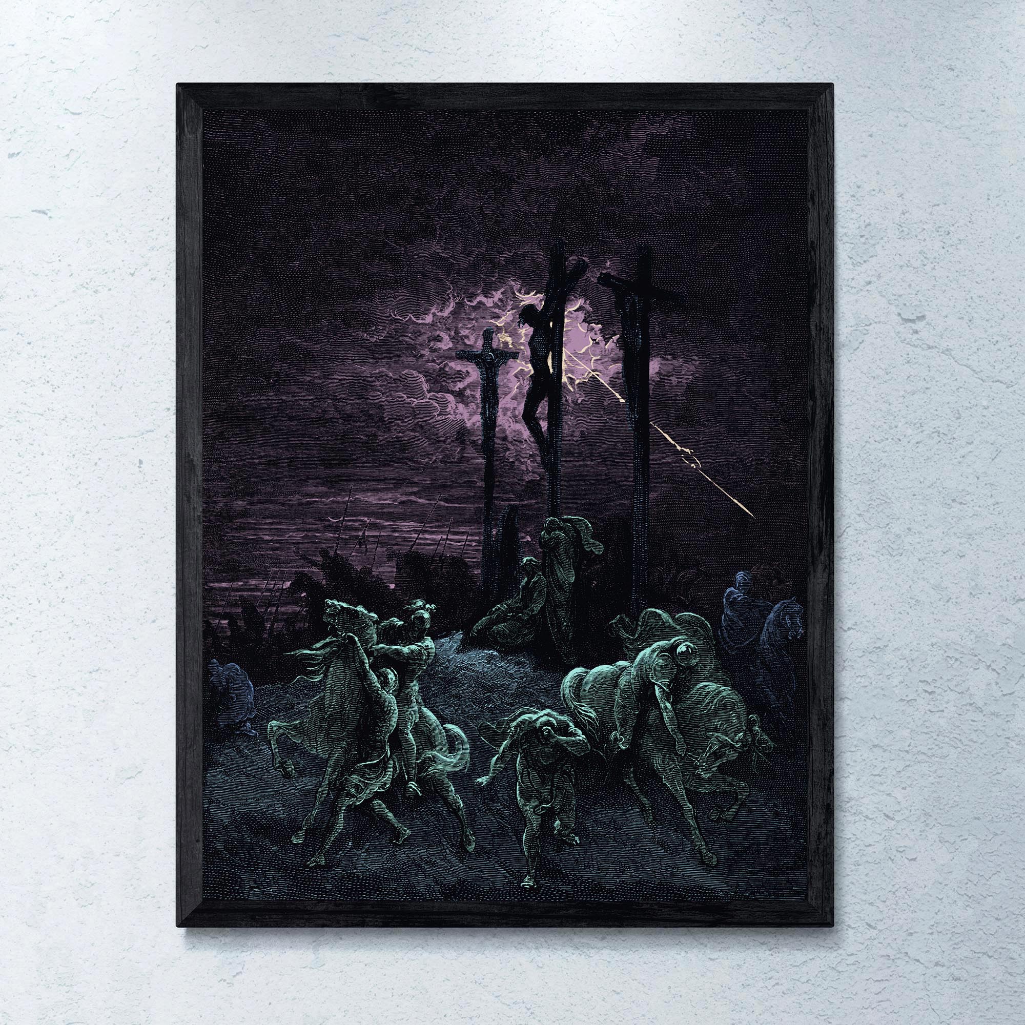 Fine art 6"x8" Darkness at the Crucifixion | Gustave Dore Paradise Lost, Dante | Surreal Full Color Eerie Christ Fine Art Print
