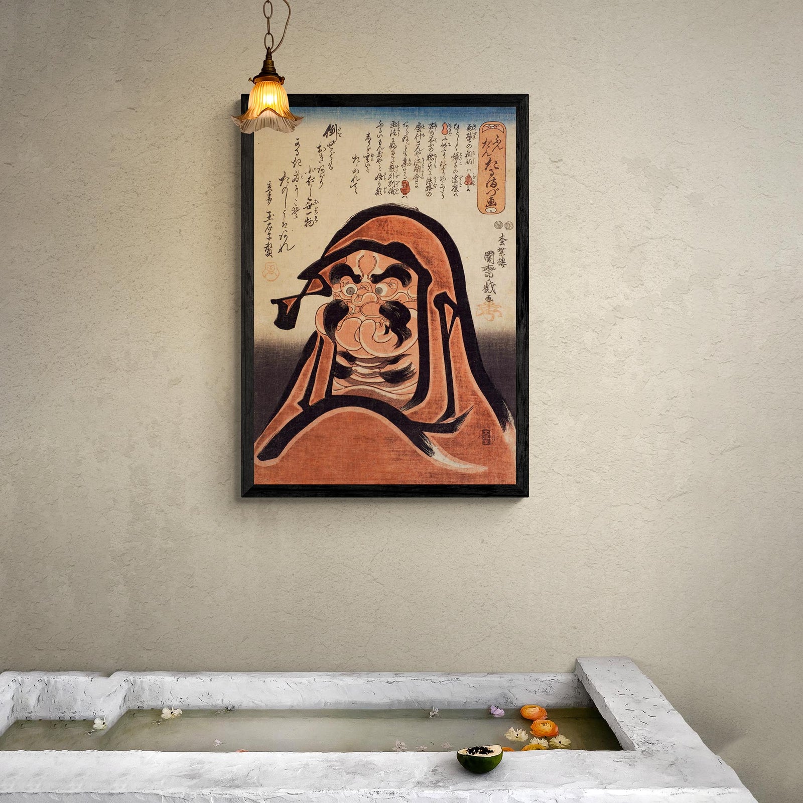Daruma Bodhidharma Edo Wood Block Print | Strength and Success | Japanese Zen Ukiyo-e Giclee Fine Art Print