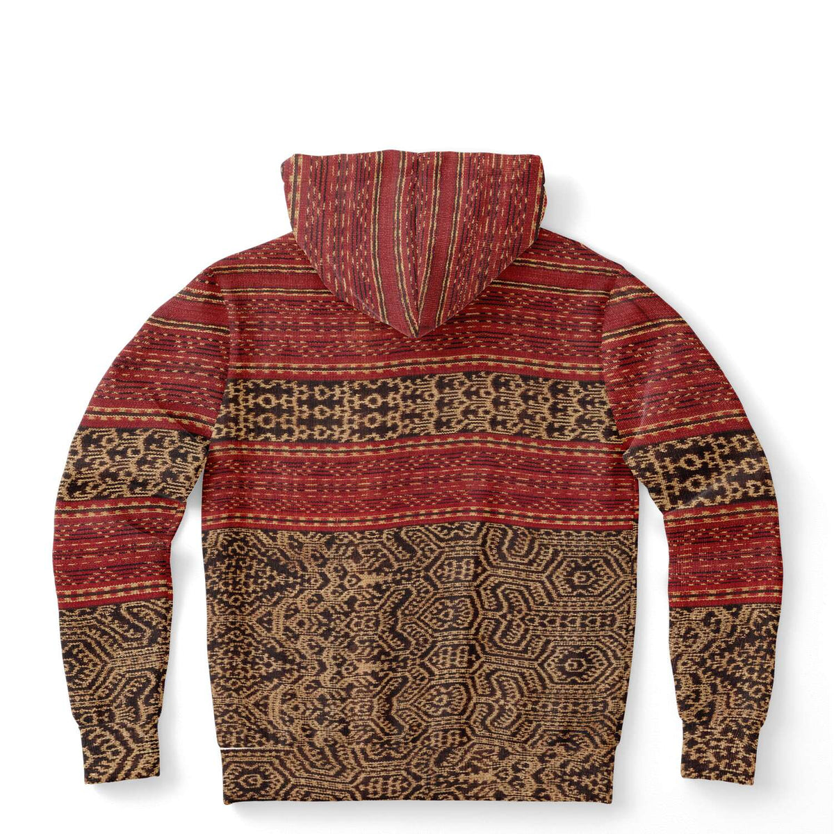 Dayak Culture Antique Ikat Hoodie (Borneo) Tribal Sorcery Ethnic Unisex Jacket Boho Batik Hippie Pullover Hoodie