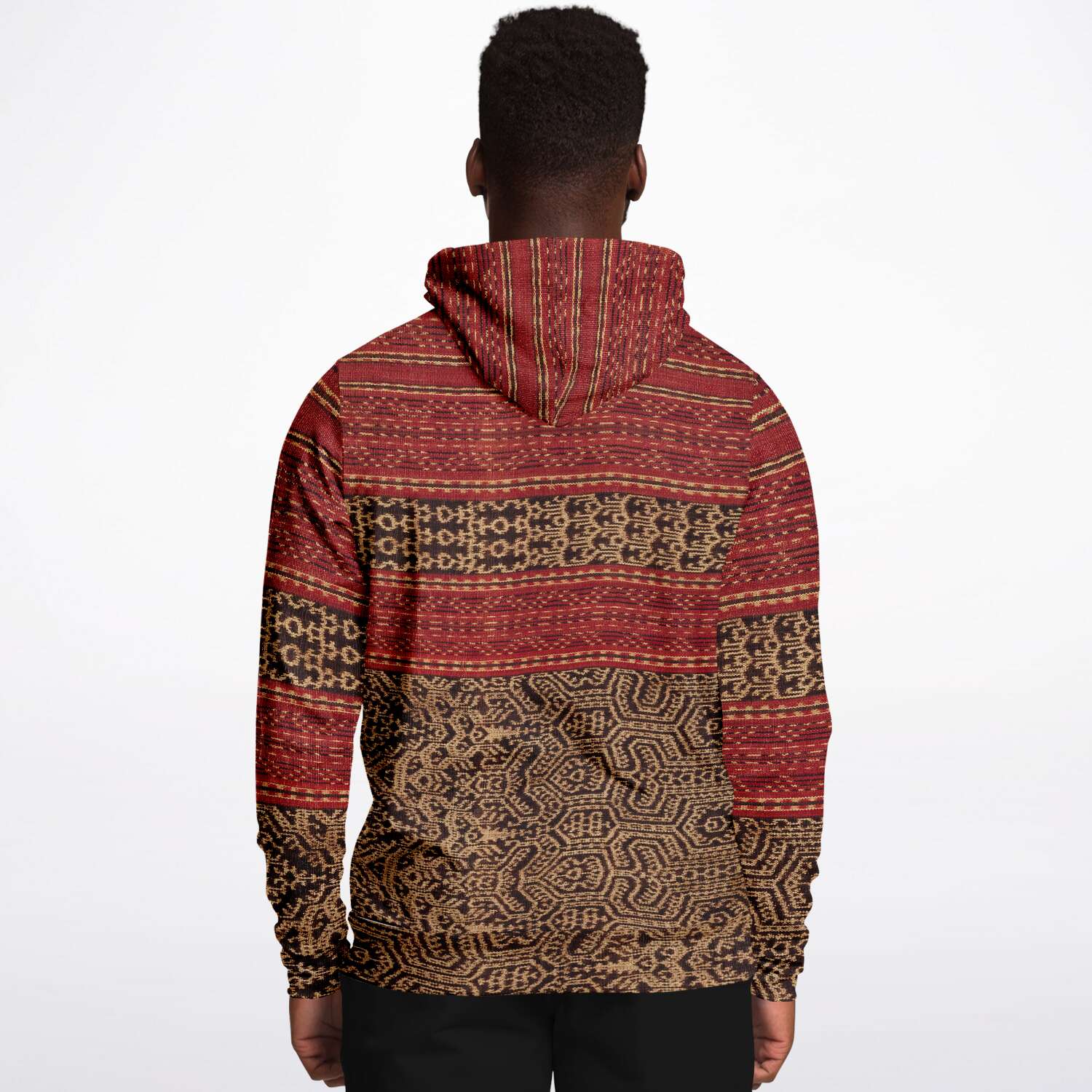 Fashion Hoodie - AOP Dayak Culture Antique Ikat Hoodie (Borneo) Tribal Sorcery Ethnic Unisex Jacket Boho Batik Hippie Pullover Hoodie