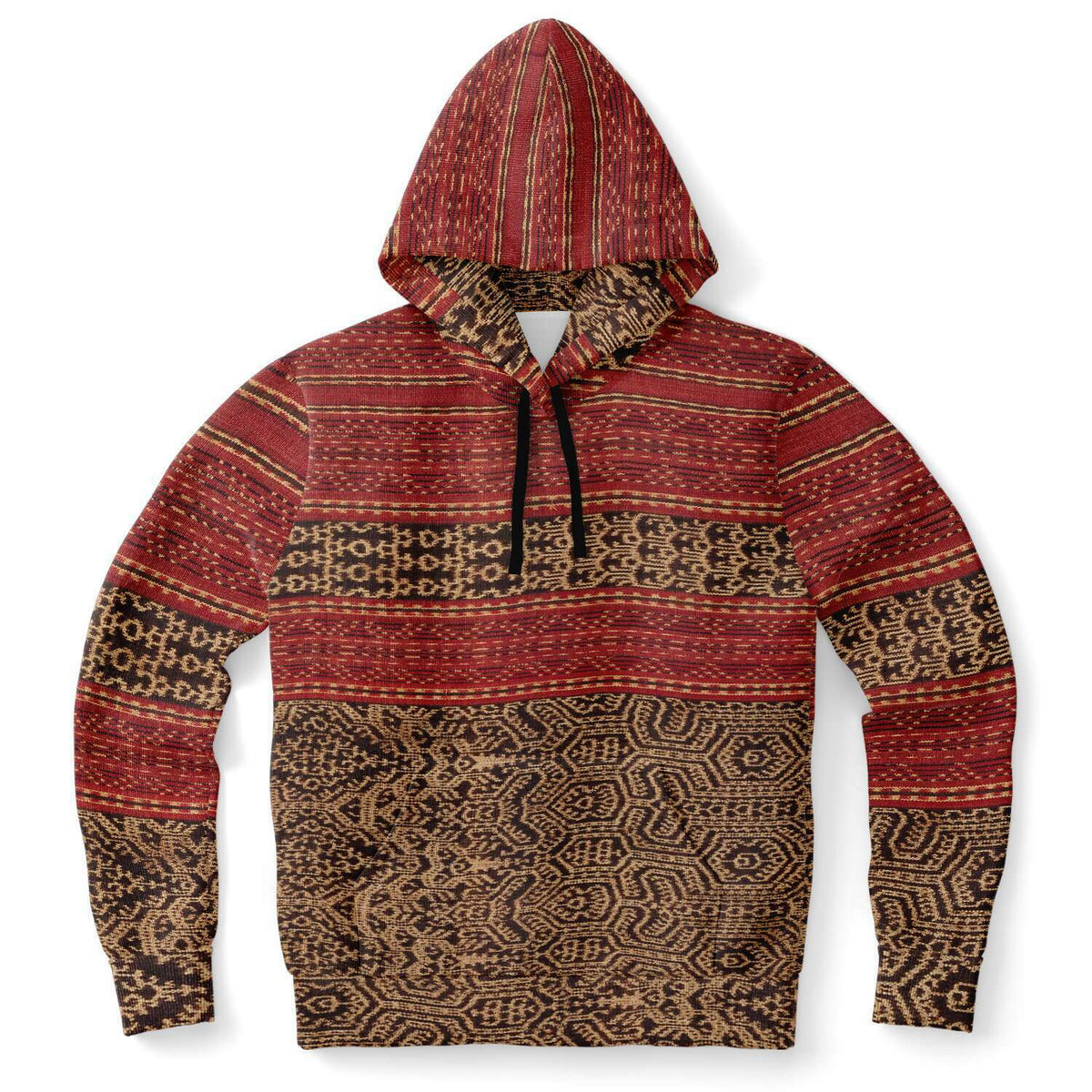 Fashion Hoodie - AOP XS Dayak Culture Antique Ikat Hoodie (Borneo) Tribal Sorcery Ethnic Unisex Jacket Boho Batik Hippie Pullover Hoodie