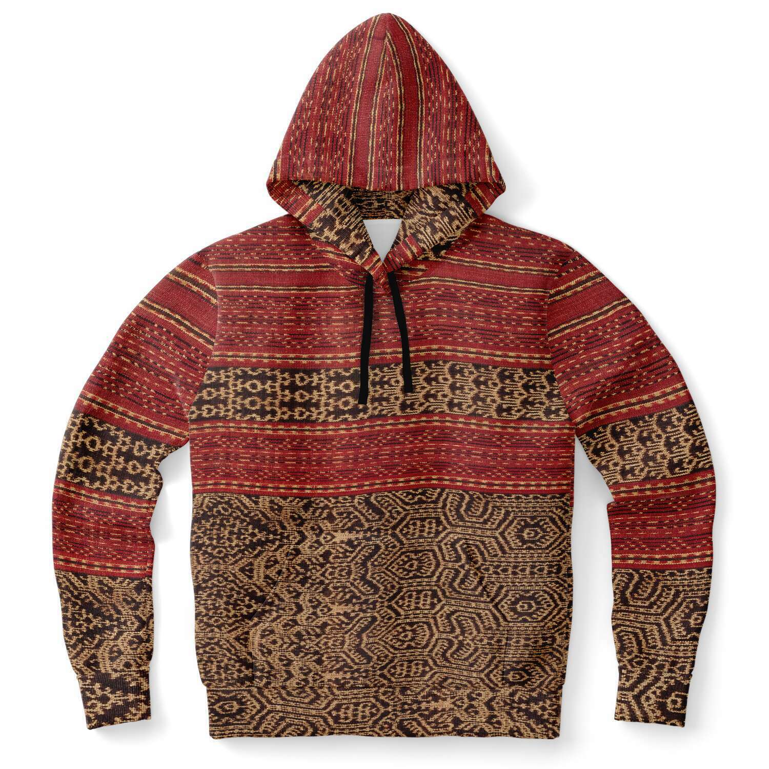 Fashion Hoodie - AOP XS Dayak Culture Antique Ikat Hoodie (Borneo) Tribal Sorcery Ethnic Unisex Jacket Boho Batik Hippie Pullover Hoodie