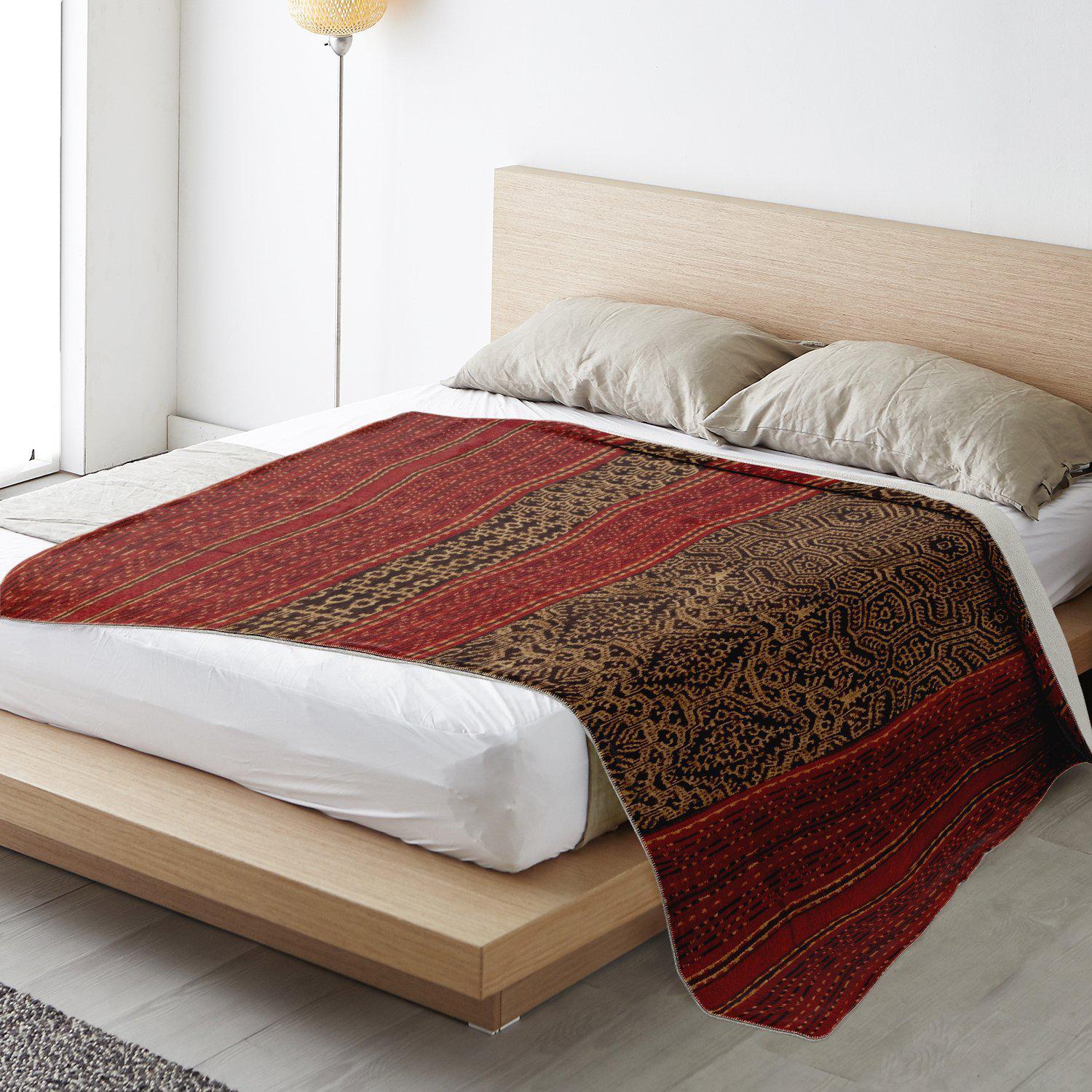 DAYAK CULTURE IKAT DESIGN (BORNEO) | Sherpa Fleece Blanket