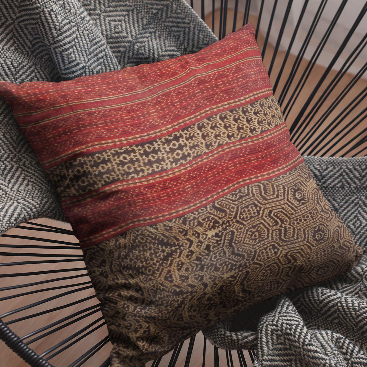 Tribal Pillow Dayak Tribe (Borneo) Ikat -Inspired Tribal Pillows | Throw Pillows