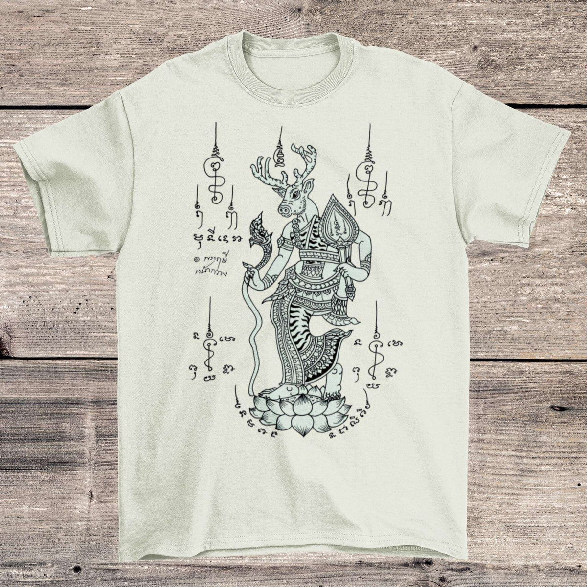 Deer-Headed Thai Hermit God, Lersi Kalaikote, Forest Protector, Fertility and Abundance Graphic Art T-Shirt