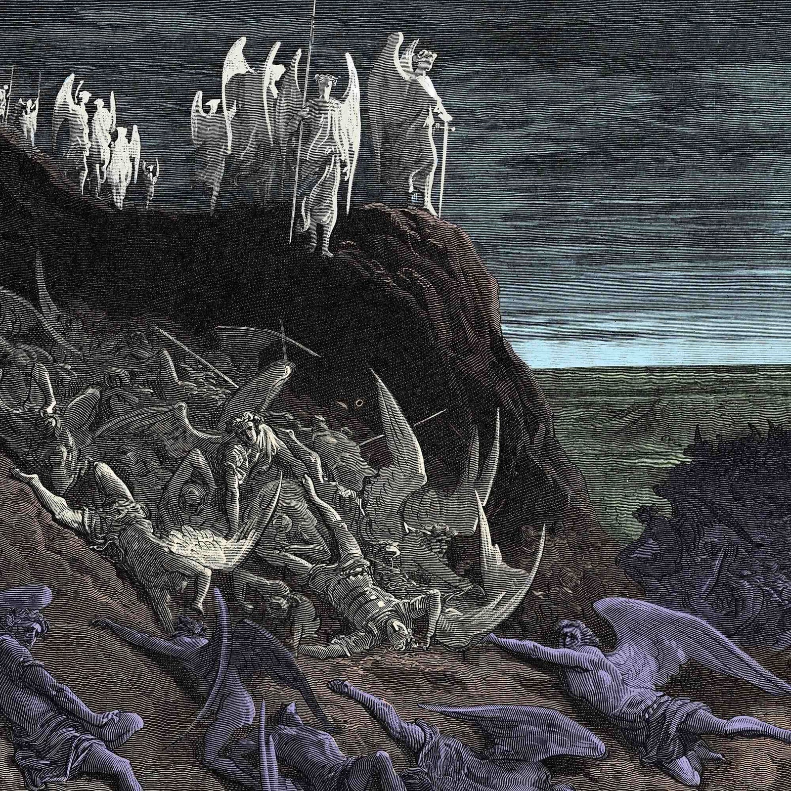 Demons Vs. Angels | The War for Heaven | Better to Reign in Hell, Satan Occult, Gustave Dore Vintage Graphic Art T-Shirt