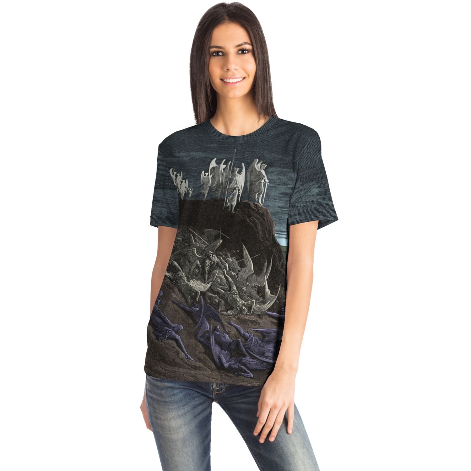 Demons Vs. Angels | The War for Heaven | Better to Reign in Hell, Satan Occult, Gustave Dore Vintage Graphic Art T-Shirt