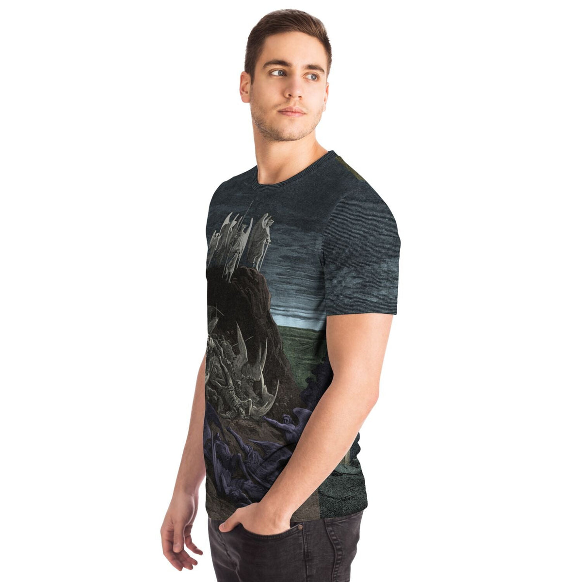 Demons Vs. Angels | The War for Heaven | Better to Reign in Hell, Satan Occult, Gustave Dore Vintage Graphic Art T-Shirt