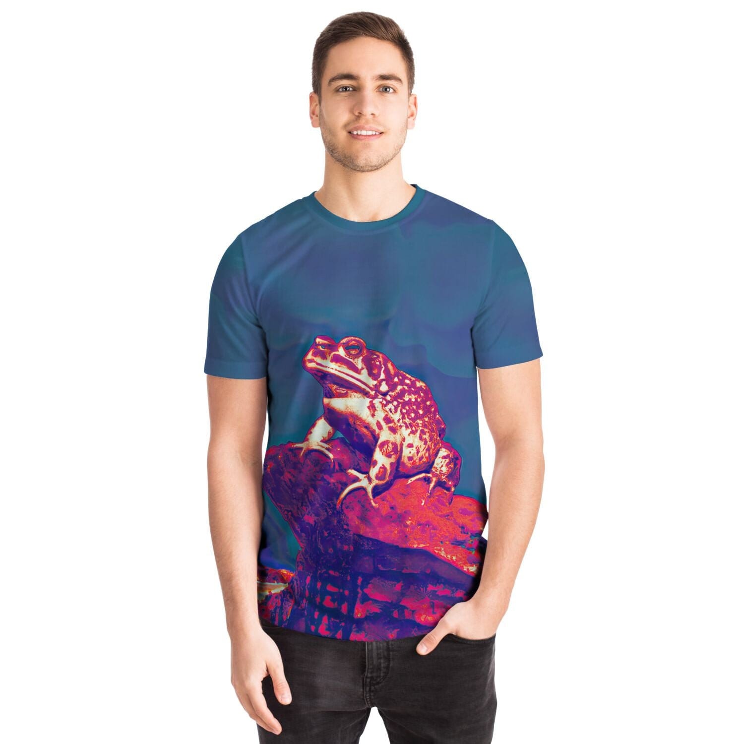 DMT Toad in the Sonoran Desert | Bufo Alvarius, DMT Psychedelic (Weed, 420, Cannabis) | Shamanic Vision Trippy Digital Art T-Shirt Tee