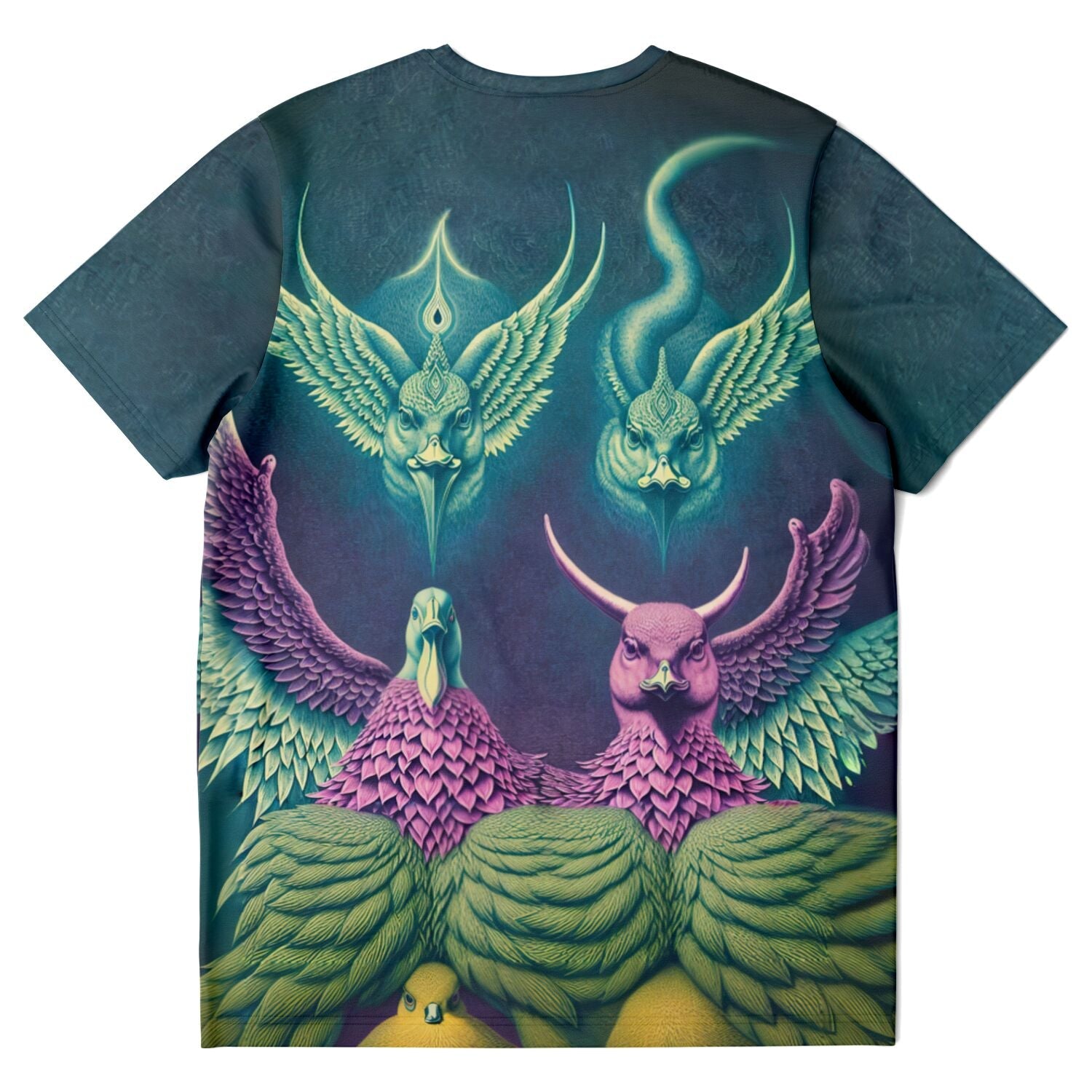T-shirt XS Duck Baphomet: Neopagan Surreal Mythology | Balance, Strength, Peace | Mysterious Avian Deity | Occult Graphic Art T-Shirt