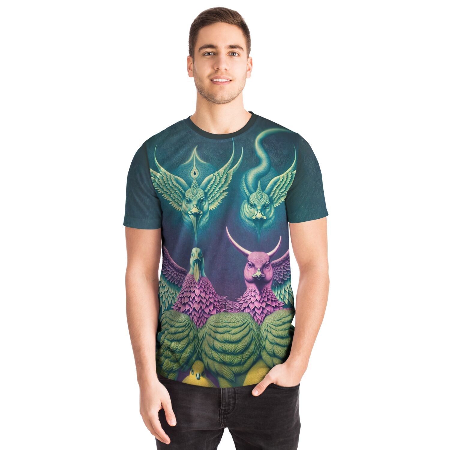 Duck Baphomet: Neopagan Surreal Mythology | Balance, Strength, Peace | Mysterious Avian Deity | Occult Graphic Art T-Shirt