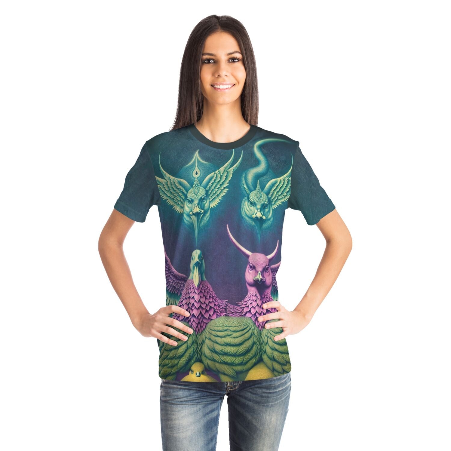 Duck Baphomet: Neopagan Surreal Mythology | Balance, Strength, Peace | Mysterious Avian Deity | Occult Graphic Art T-Shirt