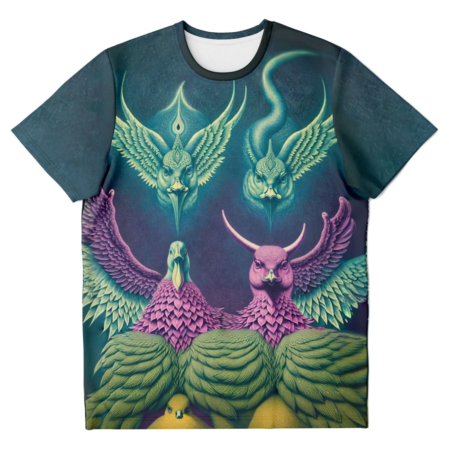 T-shirt XS Duck Baphomet: Neopagan Surreal Mythology | Balance, Strength, Peace | Mysterious Avian Deity | Occult Graphic Art T-Shirt