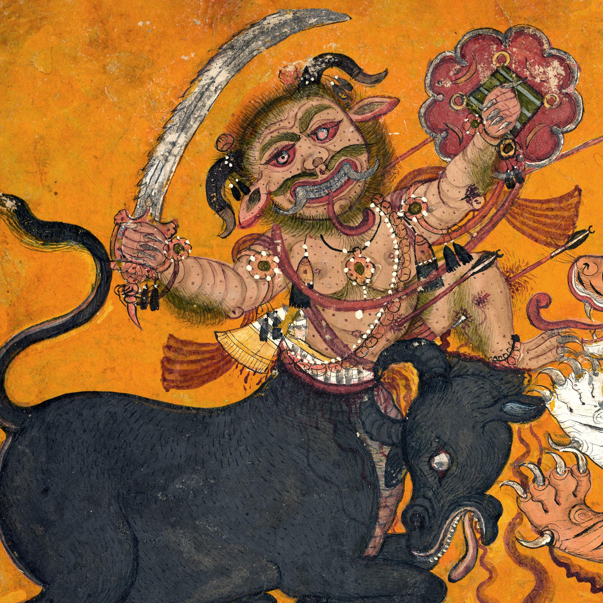Durga Slaying Mahisha: Feminine Strength & Empowerment Deity | Powerful Woman Protector Goddess Framed Art Print