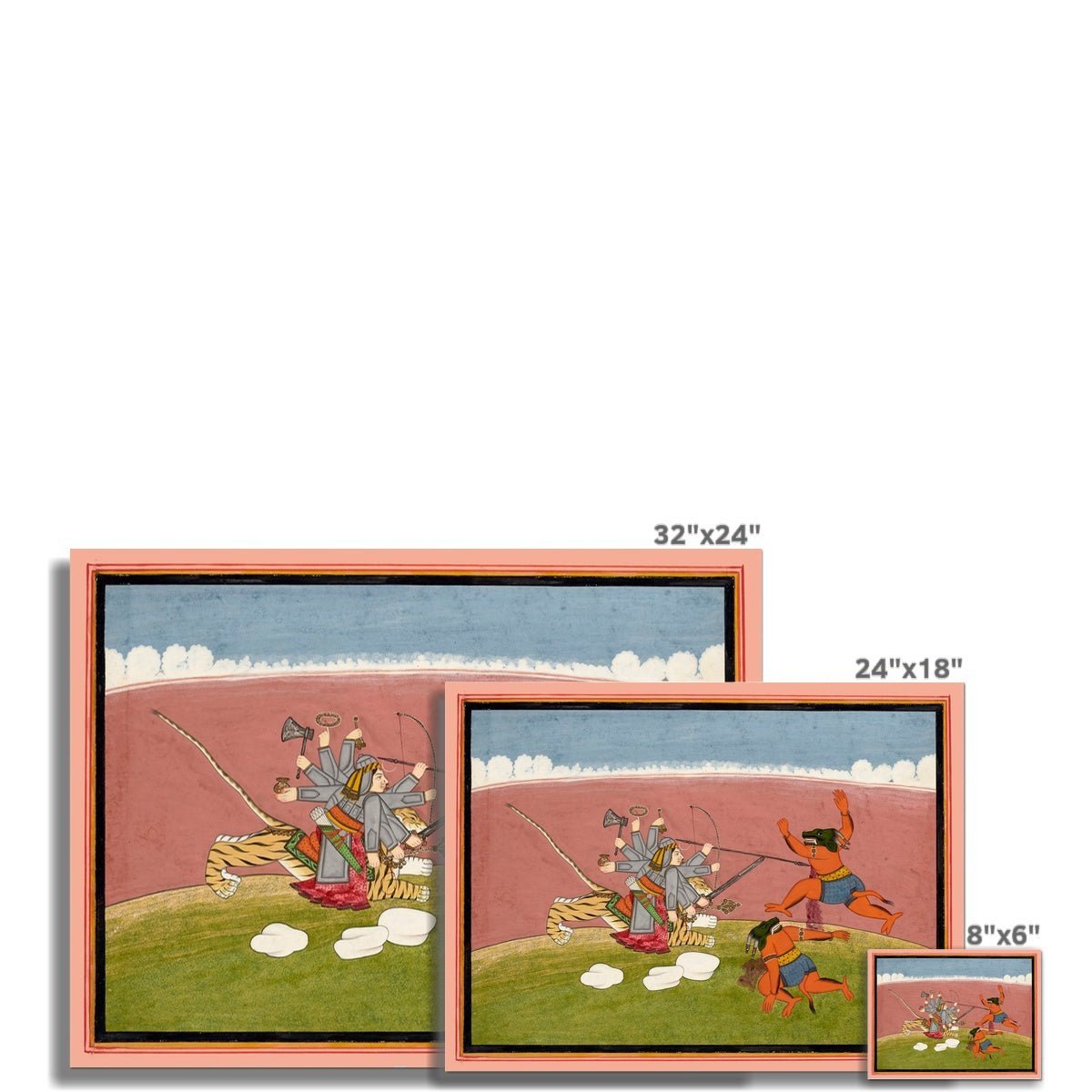 Durga Slaying Sumbha | Hindu Mythology, Indian Folklore | Devi Shakti Divine Feminine Vintage Fine Art Print