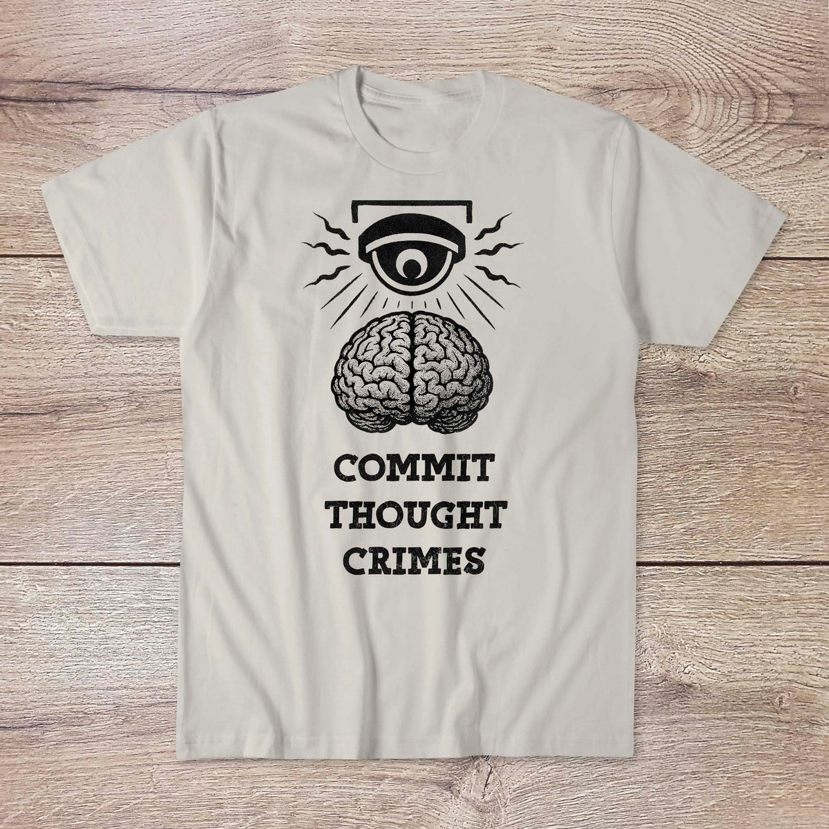 Commit Thought Crimes: 1984, Brave New World, Anti Surveillance Tee | Orwellian Big Brother Art Tshirt