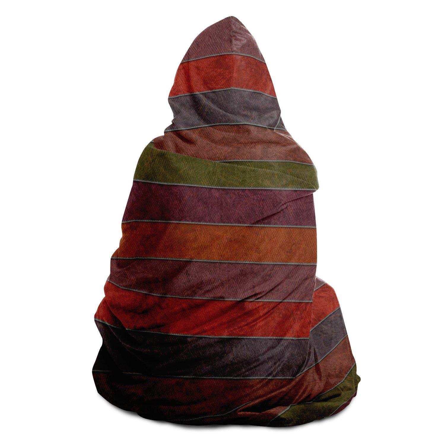 Hooded Blanket - AOP Earth Tones Contemporary Hooded Blanket