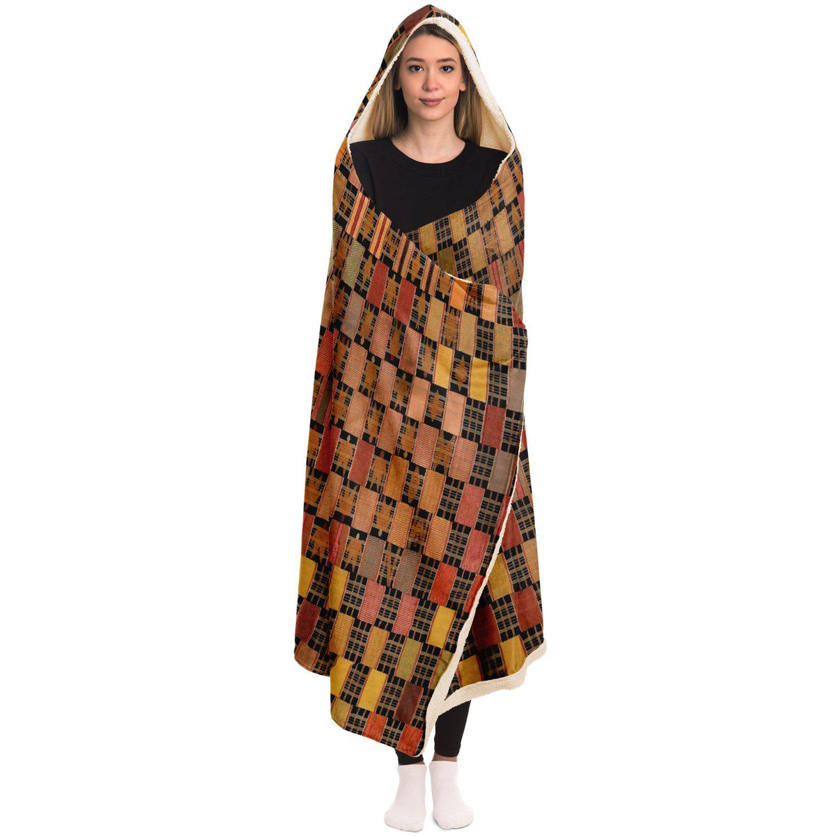 Ewe Culture Inspired Hooded Blanket