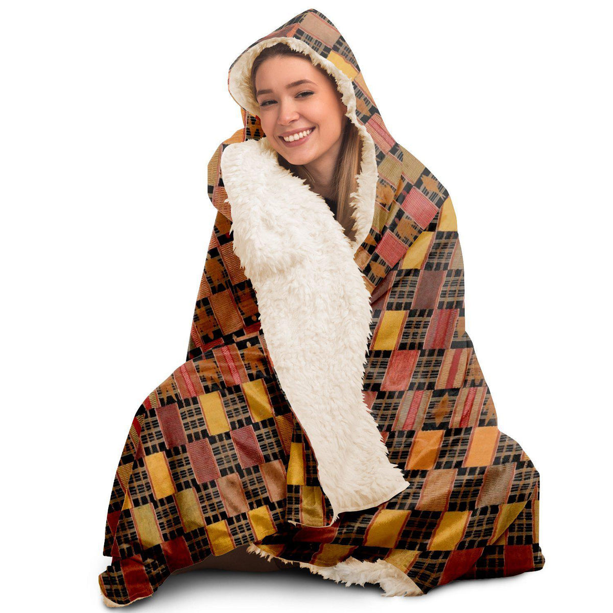 Ewe Culture Inspired Hooded Blanket