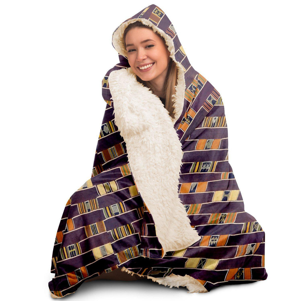 Ewe Culture Inspired Hooded Blanket