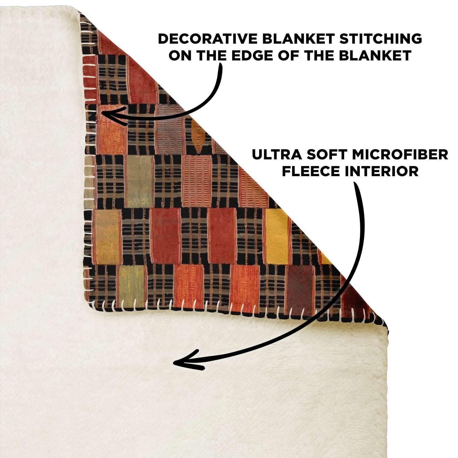 Sherpa Fleece Blanket EWE CULTURE TRADITIONAL DESIGN | Sherpa Fleece Blanket