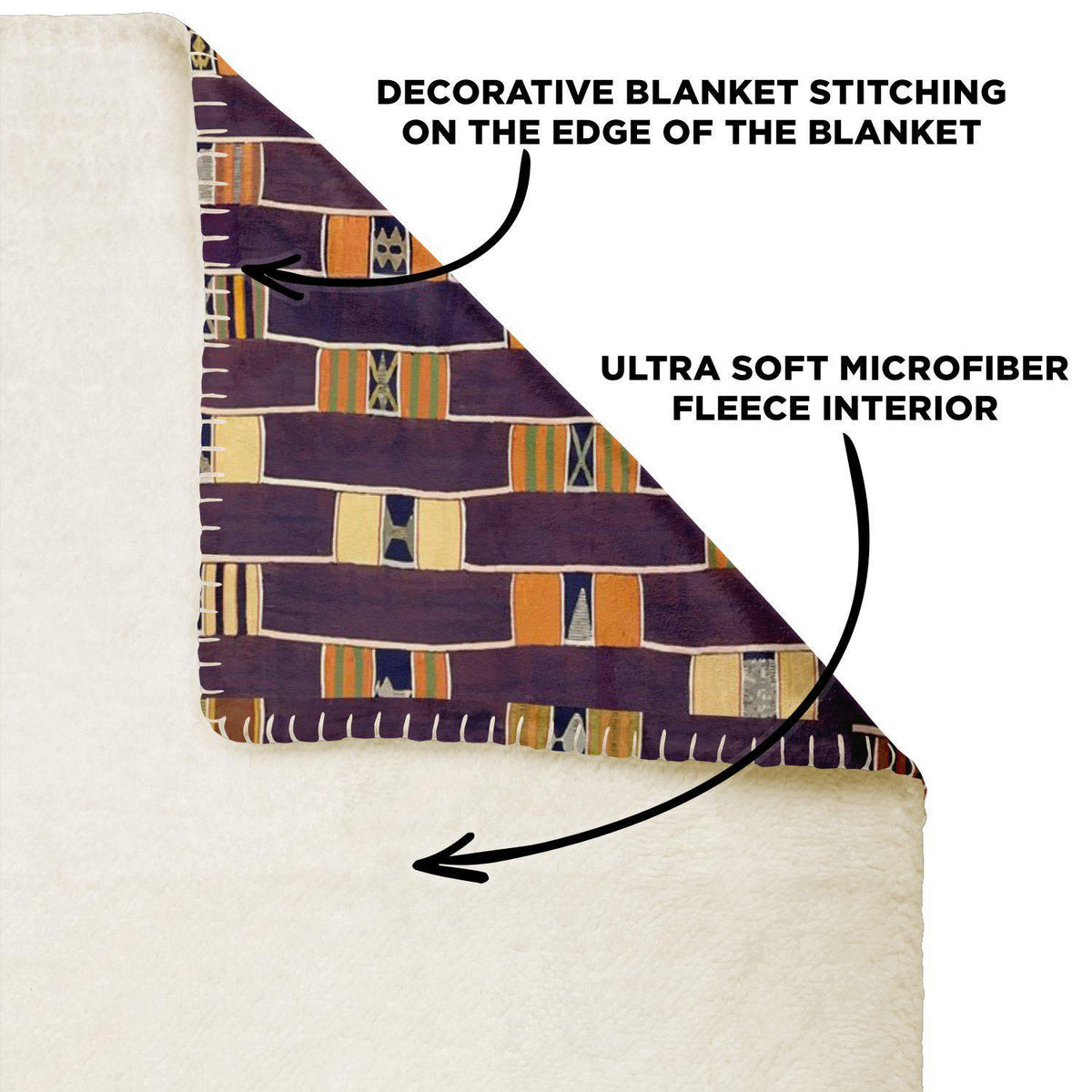 EWE CULTURE WOVEN DESIGN | Sherpa Fleece Blanket