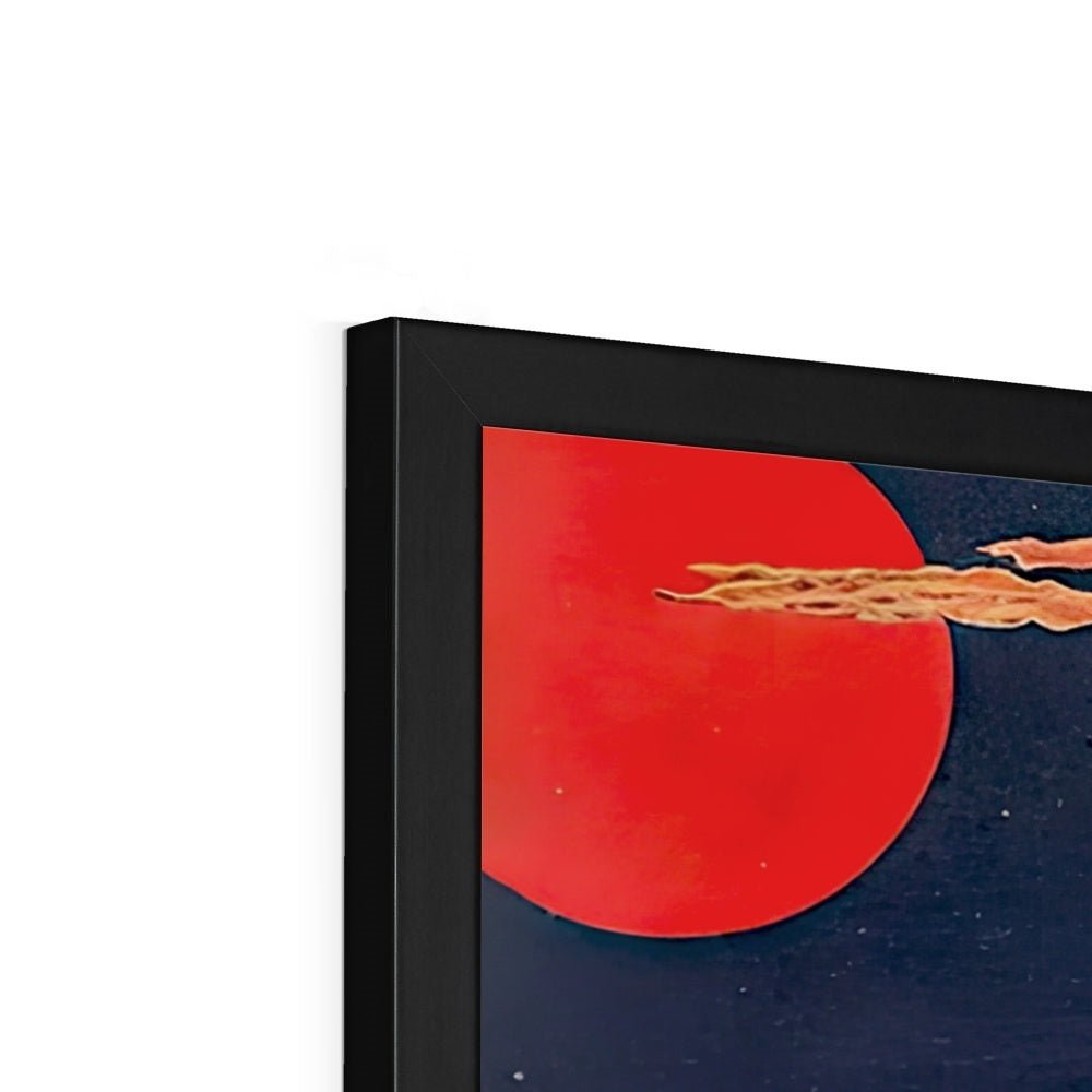 Extraterrestrial Japanese Art | UFO Space ET Aliens, 宇宙人 Japanese Surrealism, Original Vintage Fantasy Framed Art Print