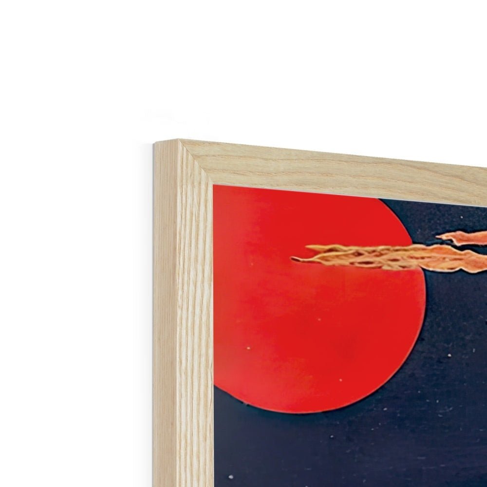 Extraterrestrial Japanese Art | UFO Space ET Aliens, 宇宙人 Japanese Surrealism, Original Vintage Fantasy Framed Art Print