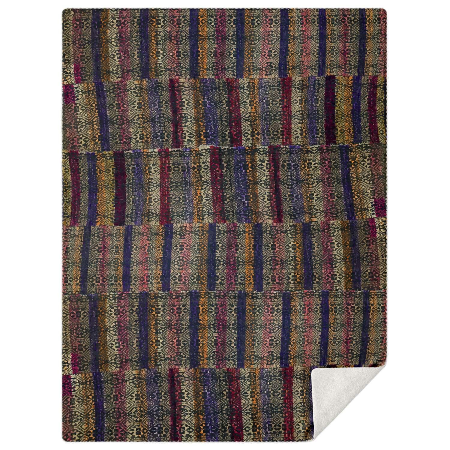 Sherpa Fleece Blanket M Fleece Blanket - African Maasai Culture Design (Tanzania)