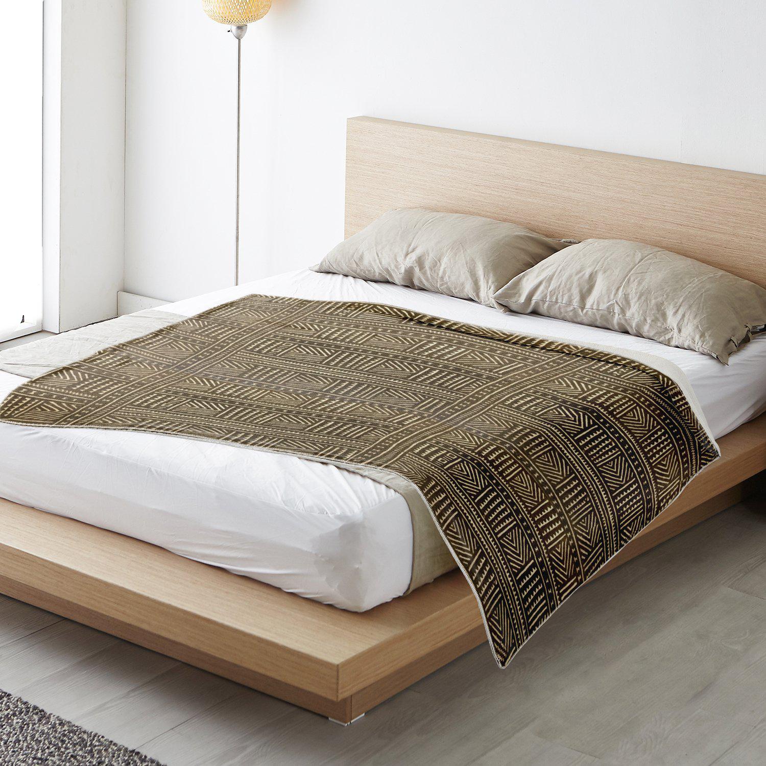 Fleece Blanket, African Mali Mudcloth Traditional Design