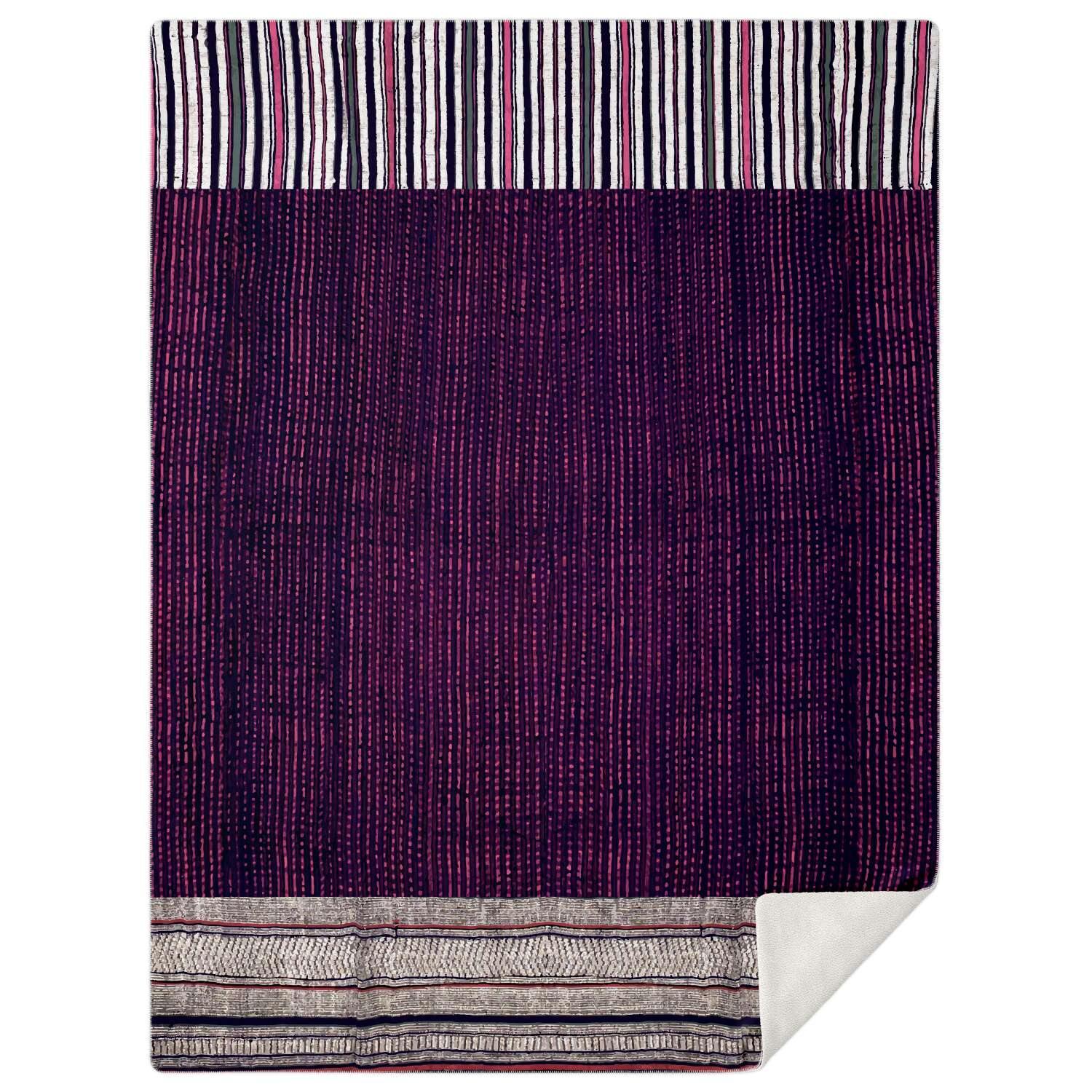 Fleece Blanket, Antique Laos Traditional Design