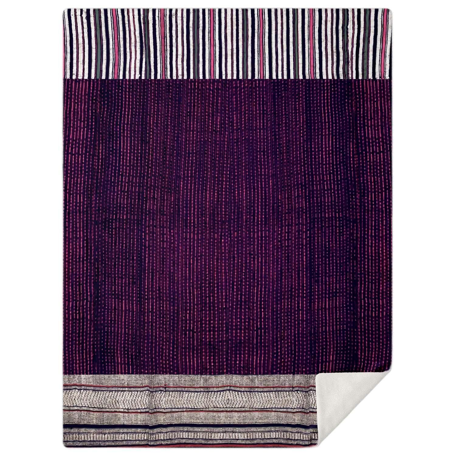 Sherpa Fleece Blanket M Fleece Blanket, Antique Laos Traditional Design