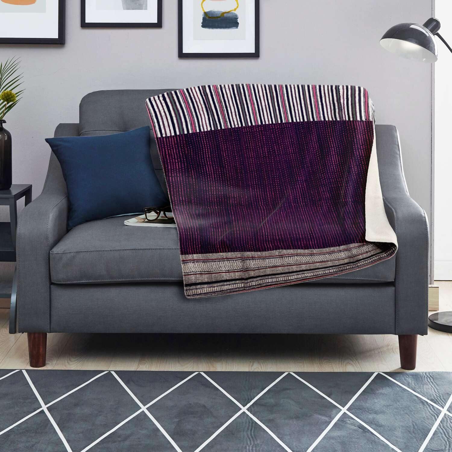 Fleece Blanket, Antique Laos Traditional Design