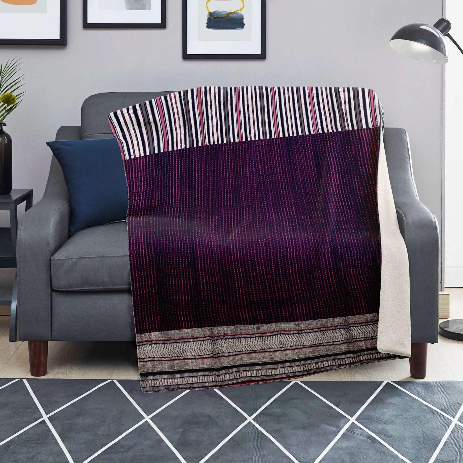 Fleece Blanket, Antique Laos Traditional Design