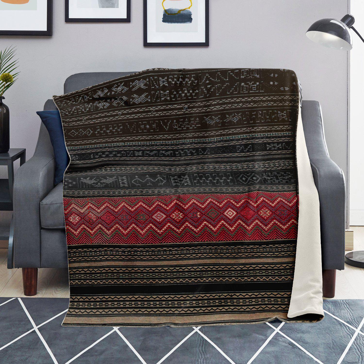 Fleece Blanket - Li Tribe Ethnic Textile Design