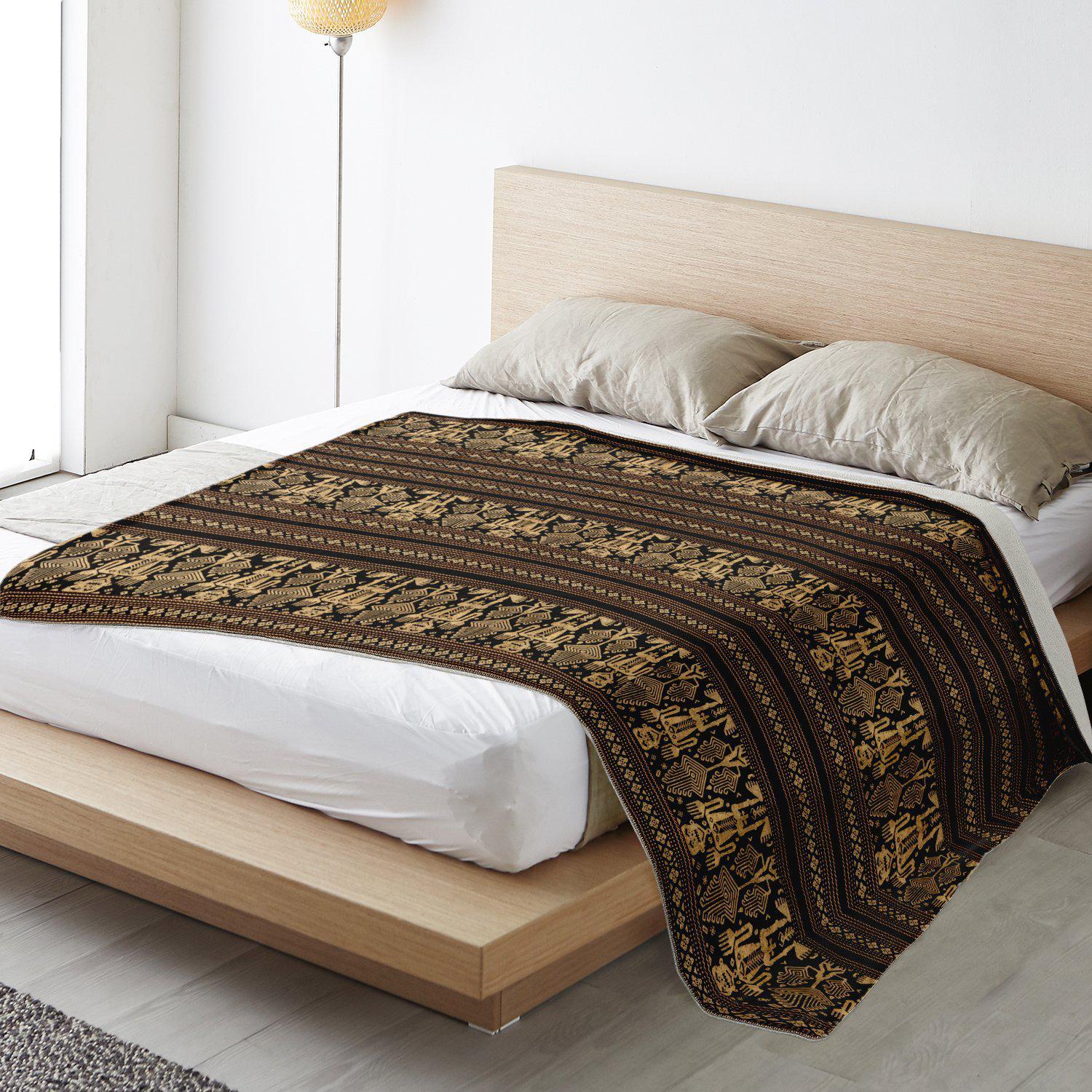 Fleece Blanket - Lombok Island Ikat Design (Indonesia)