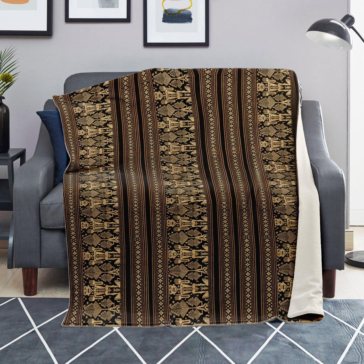Fleece Blanket - Lombok Island Ikat Design (Indonesia)