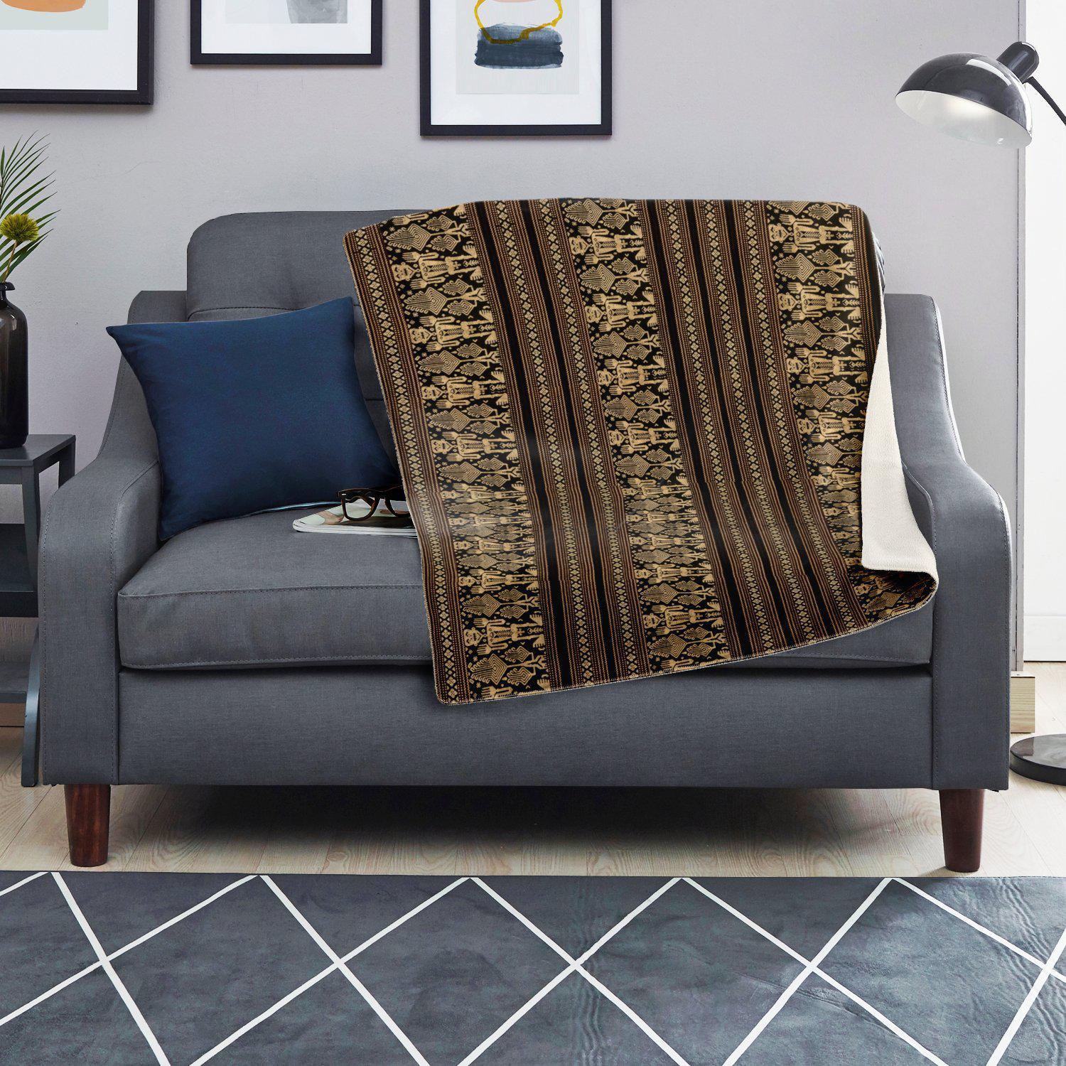 Fleece Blanket - Lombok Island Ikat Design (Indonesia)