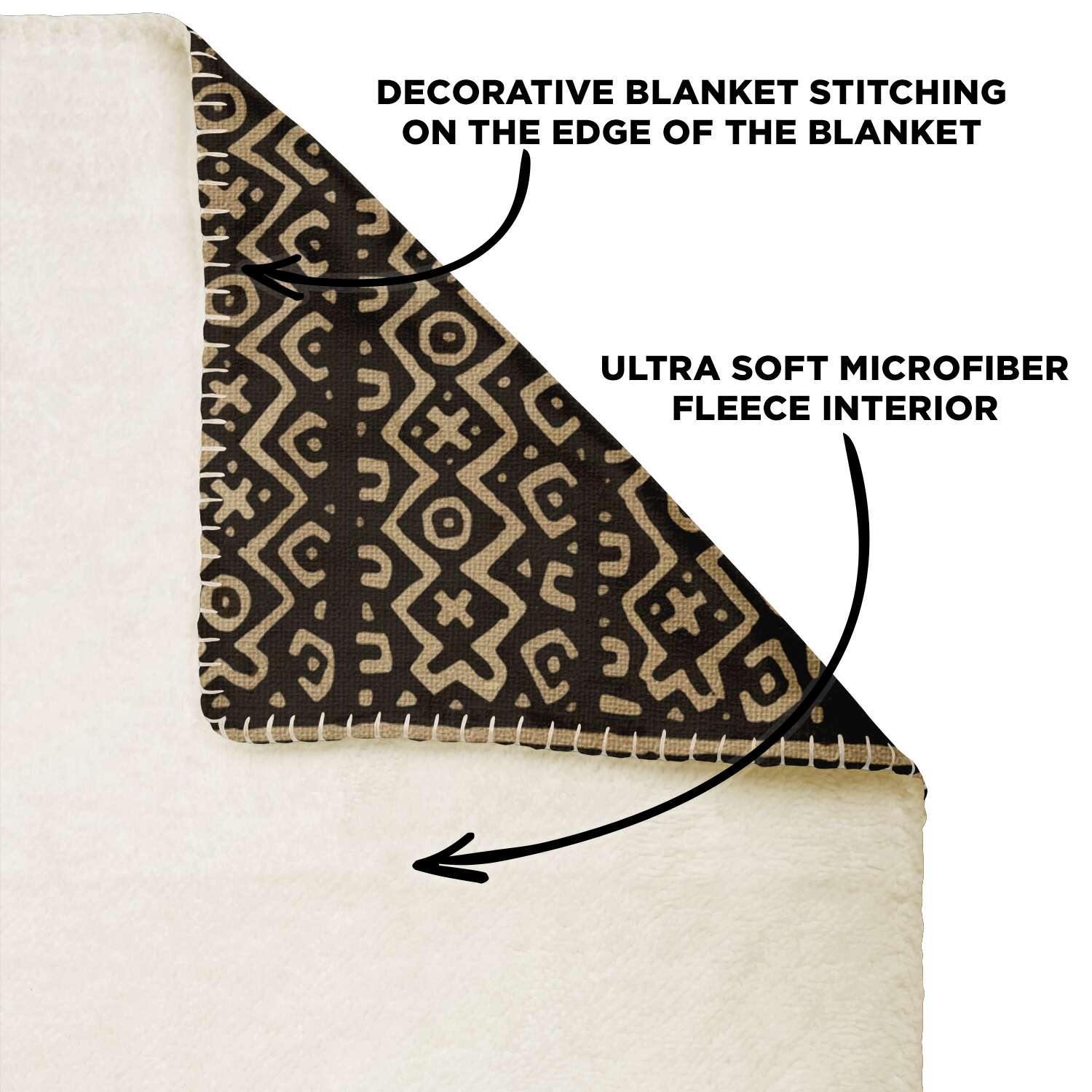 Fleece Blanket - Mali Mudcloth Traditional African Design