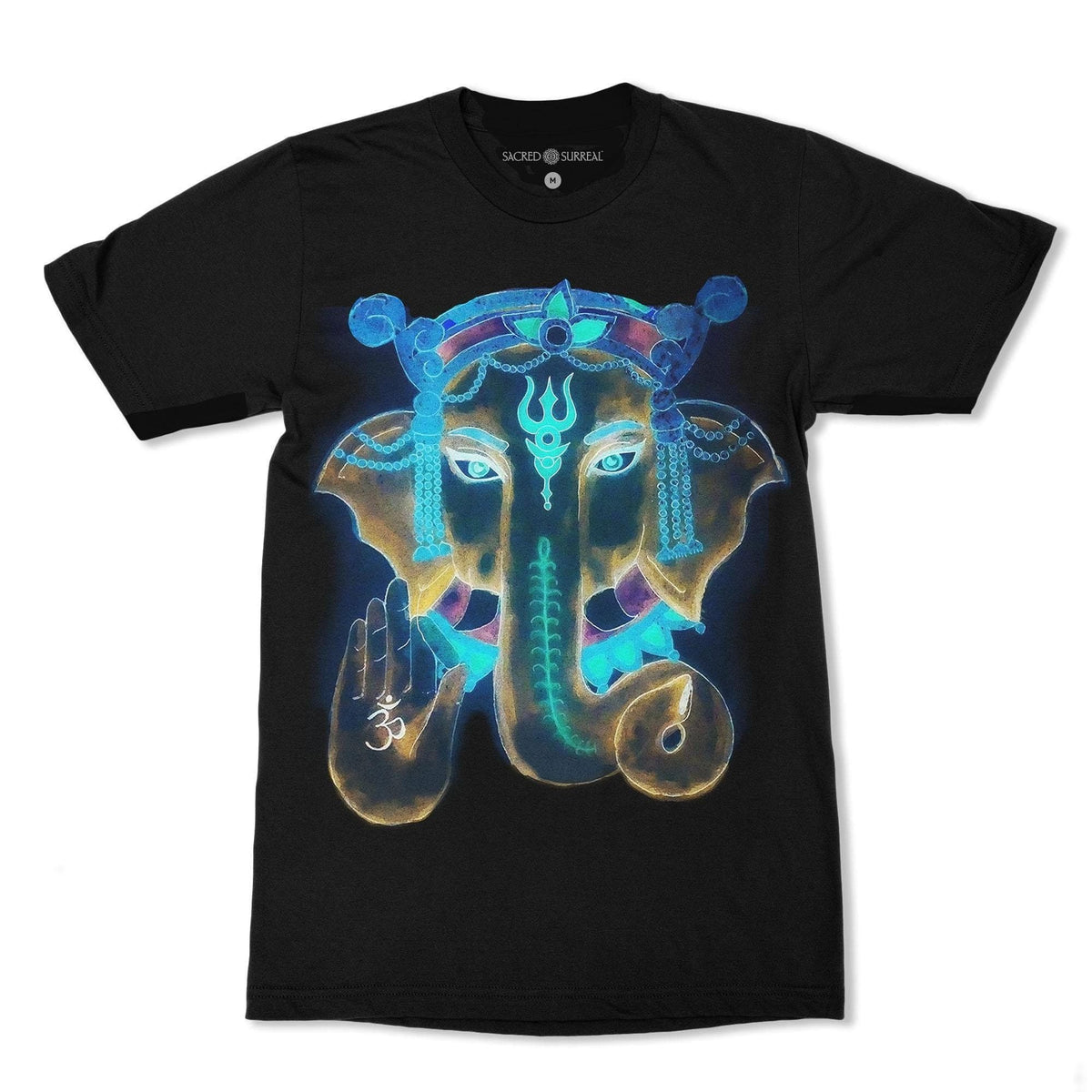 AOP T-Shirt Fluorescent Ganesha Vedic Elephant Gifts Elephant Art Meditation Om Shiva Sidhi Sadhu Hindu Vedic Chakra Vishnu Krishna Kali Yoga T-Shirt