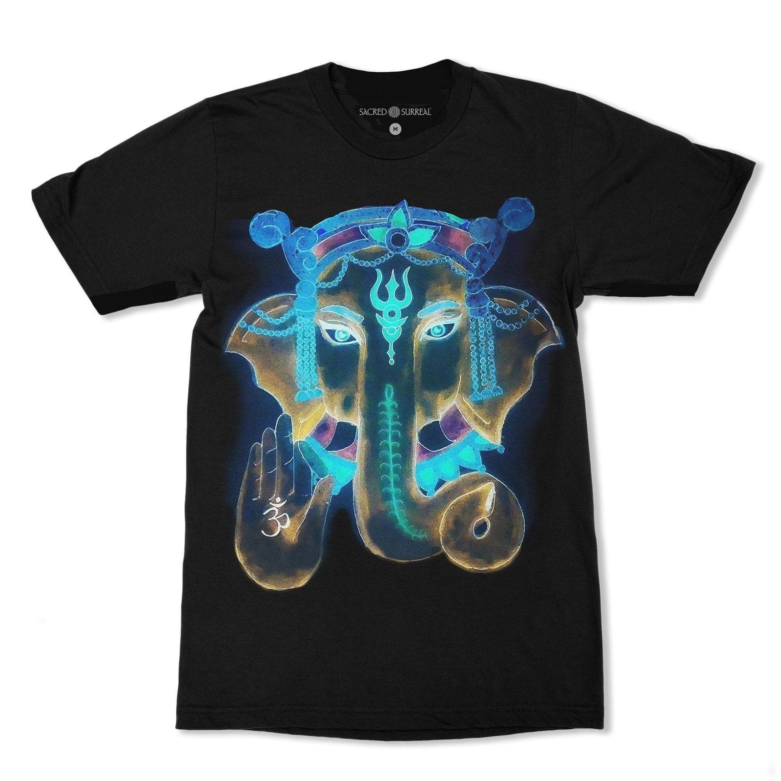 AOP T-Shirt Fluorescent Ganesha Vedic Elephant Gifts Elephant Art Meditation Om Shiva Sidhi Sadhu Hindu Vedic Chakra Vishnu Krishna Kali Yoga T-Shirt