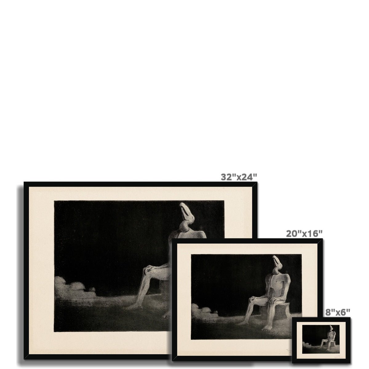 Framed Print 8"x6" / Black Frame Framed Alfred Kubin: The Past Forgotten, Swallowed, Symbolist Surrealist Occult Gothic Macabre Framed Art Print