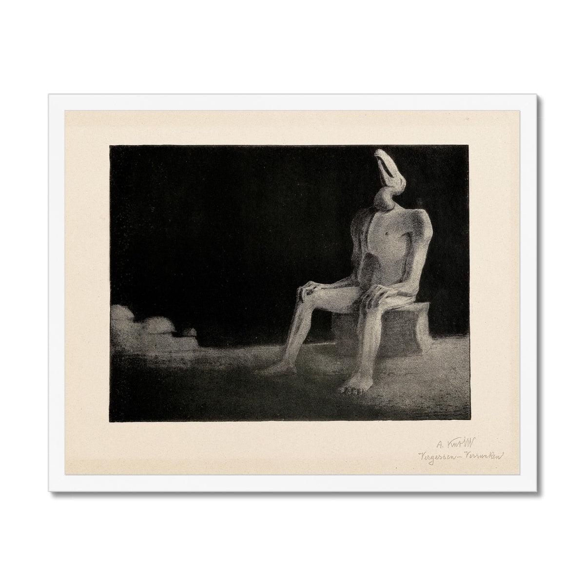 Framed Print 8"x6" / White Frame Framed Alfred Kubin: The Past Forgotten, Swallowed, Symbolist Surrealist Occult Gothic Macabre Framed Art Print
