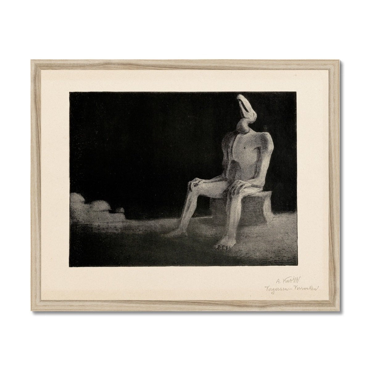 Framed Print 8"x6" / Natural Frame Framed Alfred Kubin: The Past Forgotten, Swallowed, Symbolist Surrealist Occult Gothic Macabre Framed Art Print