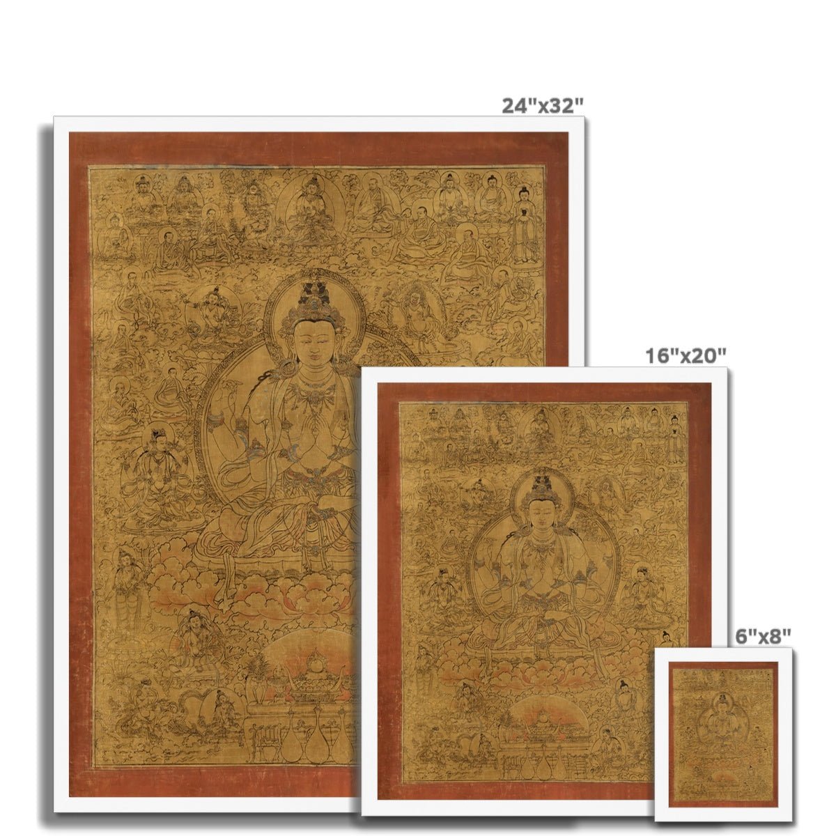 Framed Avalokiteshvara Buddha of Compassion | Guan Yin, Kuan Yin Bodhisattva | Meditation Mindfulness Yoga Framed Art Print