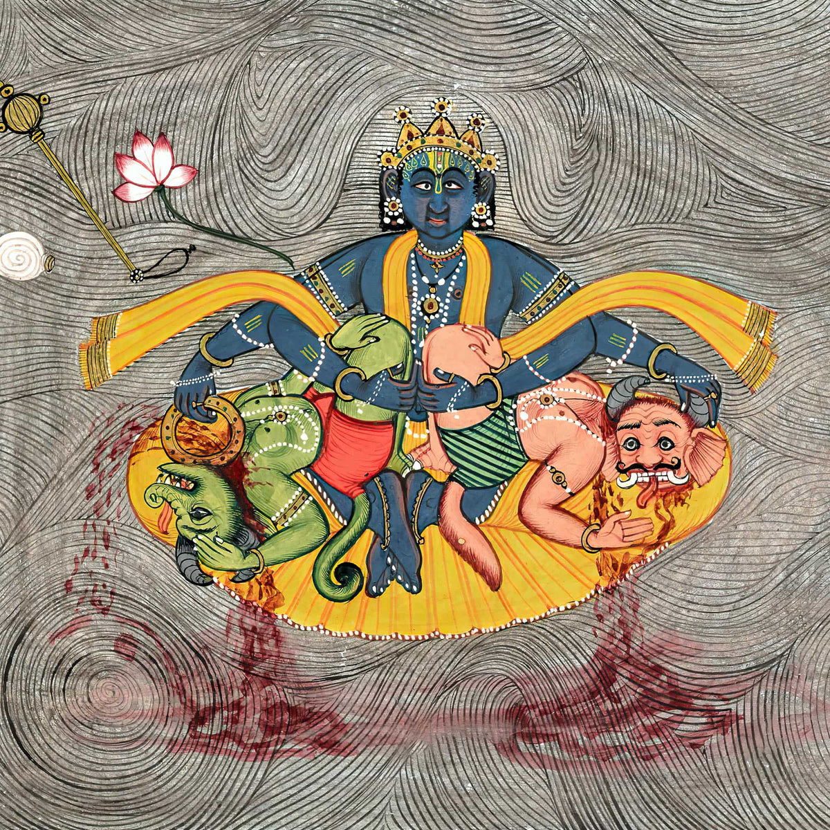 Framed Durga, Parvati, Chandi Divine Mother | The Devi Mahatmya Battles Demons Framed Art Print