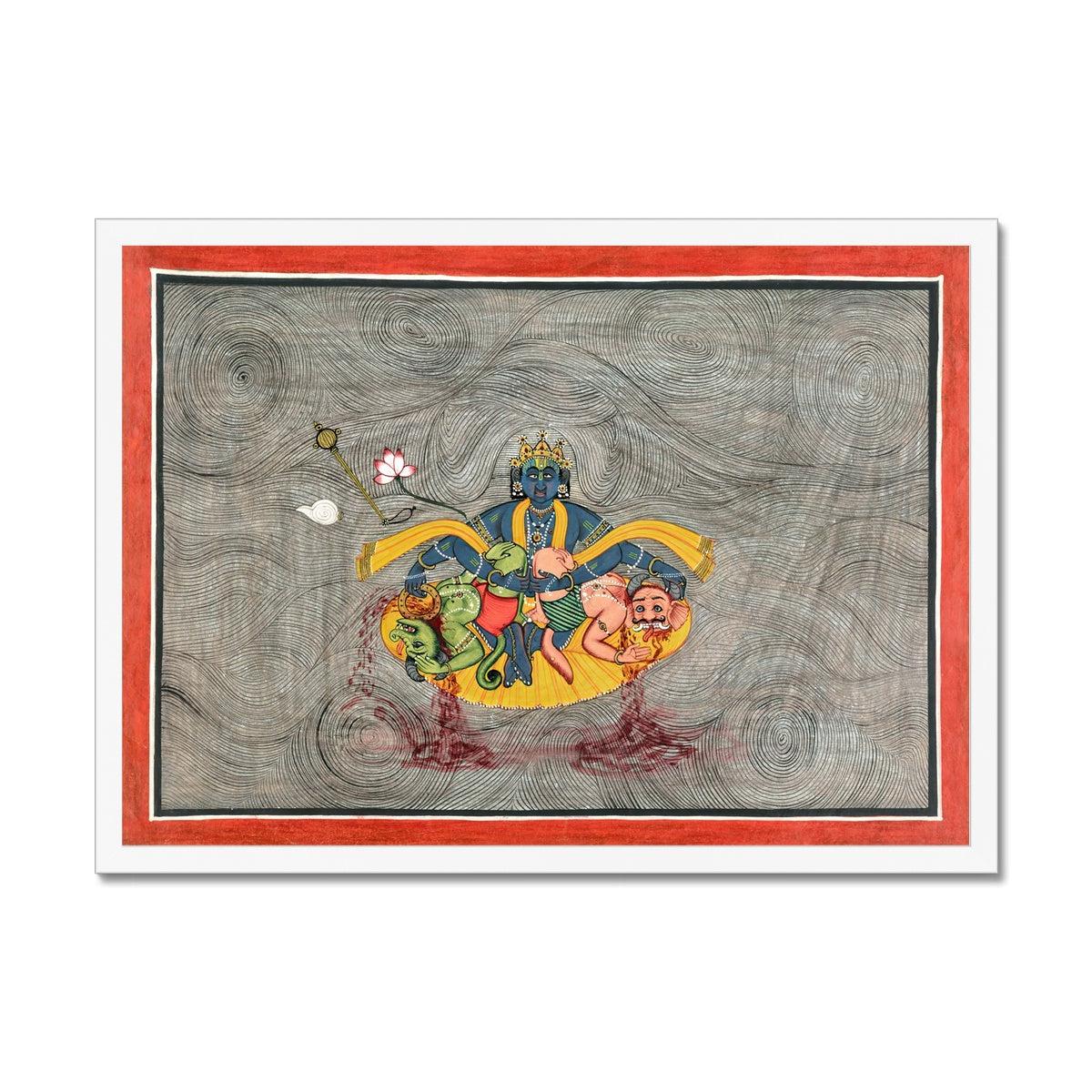 Framed Durga, Parvati, Chandi Divine Mother | The Devi Mahatmya Battles Demons Framed Art Print