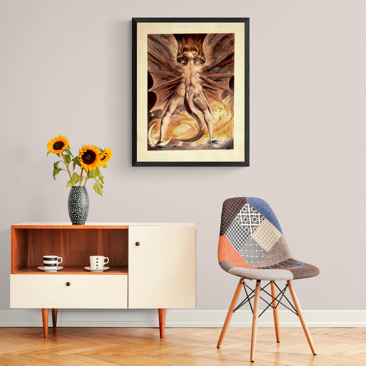 Framed Great Red Dragon and Woman Clothed In Sun | William Blake Fine Art Framed Print